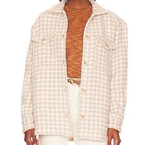 REVOLVE X PISTOLA Libby Shirt Jacket in Clay Houndstooth